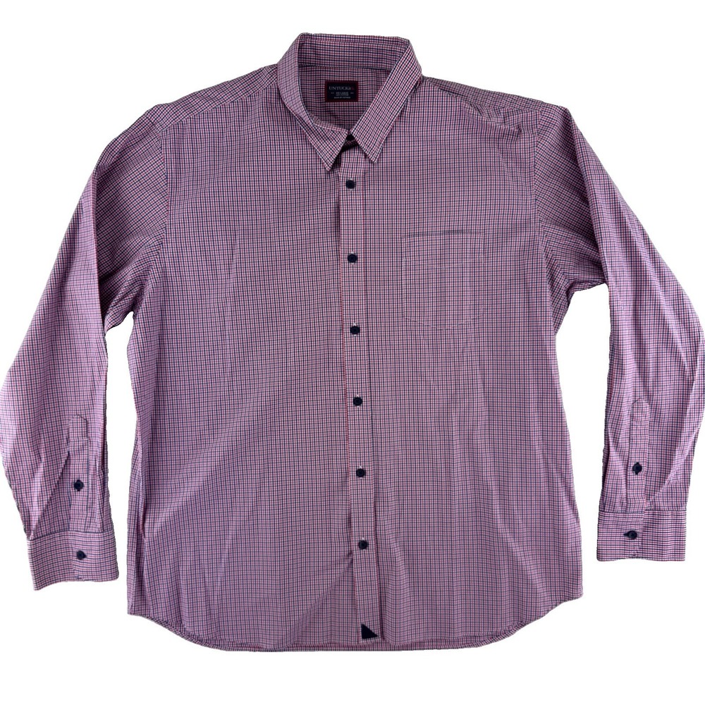 UNTUCKit Button Up Shirt Mens XXL 100% Cotton Red Blue Plaid